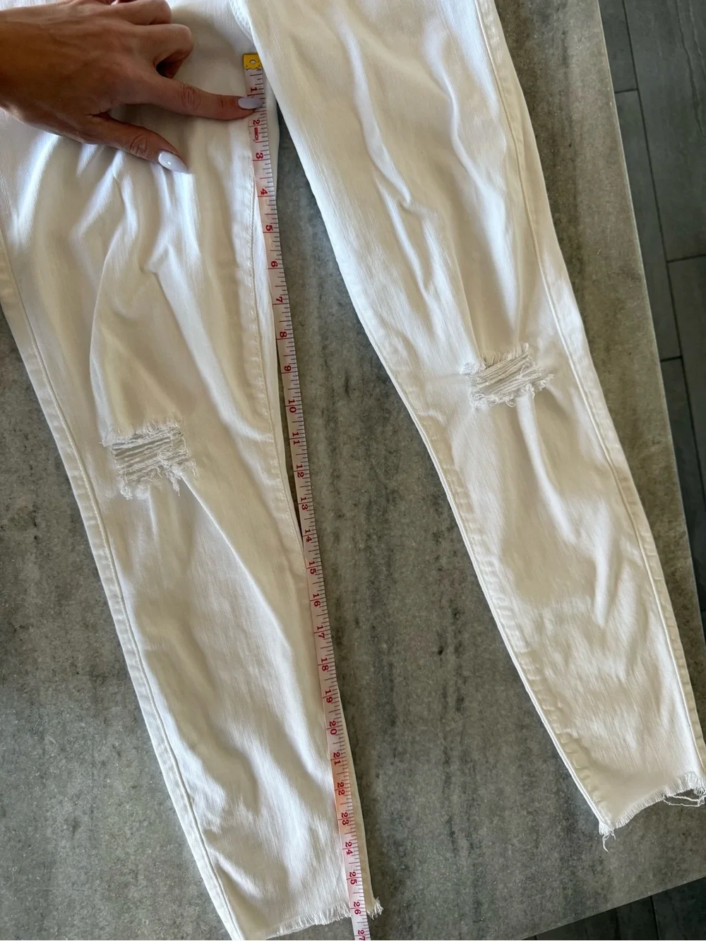 Fidelity Belvedere Crop Skinny Jeans - Distressed white denim - Picture 8 of 13